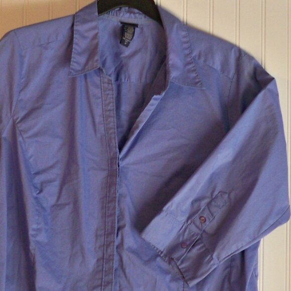 Basic Editions Blue Button Up *Shirt, 3X - Picture 1 of 7